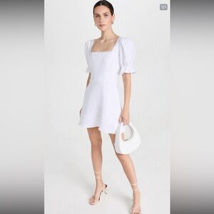 Reformation Evianna Linen Dress in white